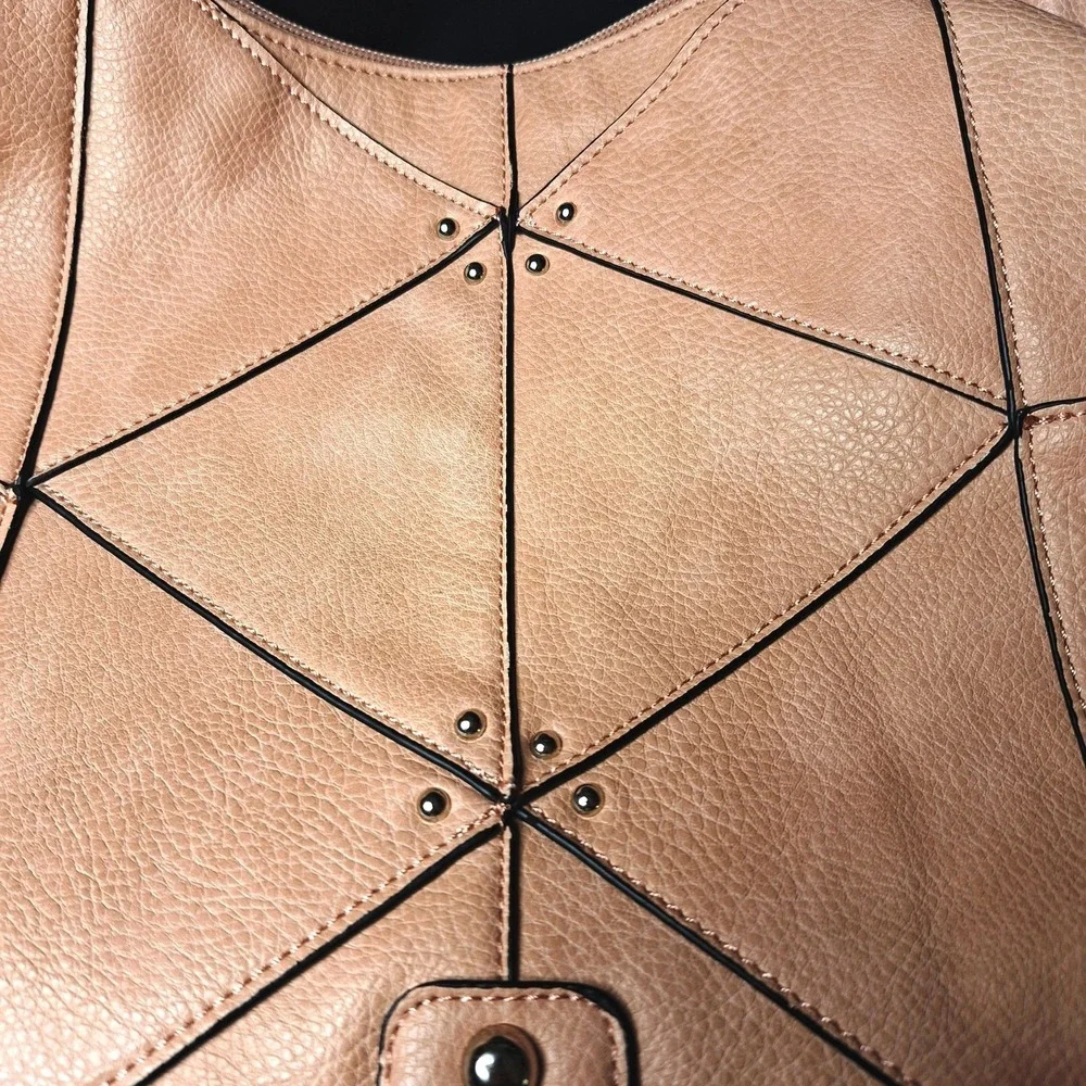 Vintage Large 12x16 Kensie peach/pink Hobo shoulder handbag‎ pockets Zippered